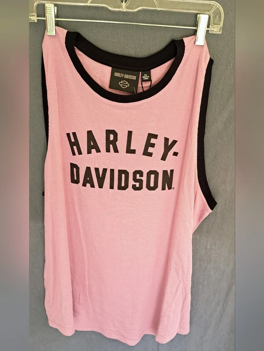 Harley-Davidson Pink Tank with Black Logo and Trim NWT - Picture 1 of 4